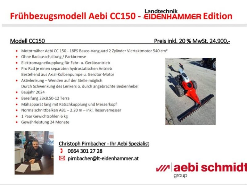 Motormäher типа Aebi Motormäher CC 150 !! Frühbezugspreise sicher !!, Gebrauchtmaschine в Burgkirchen (Фотография 1)