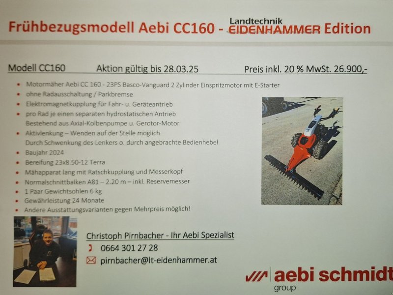 Motormäher του τύπου Aebi Motormäher CC 160 Frühjahrsaktion, Gebrauchtmaschine σε Burgkirchen (Φωτογραφία 1)