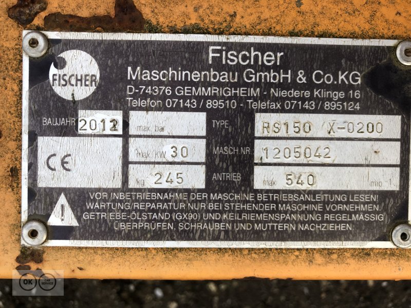 Mulcher типа Fischer rs150, Gebrauchtmaschine в Titisee-Neustadt