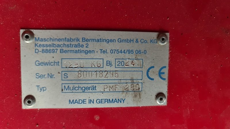 Mulcher Türe ait Humus PMF280, Neumaschine içinde Altendorf (resim 6)