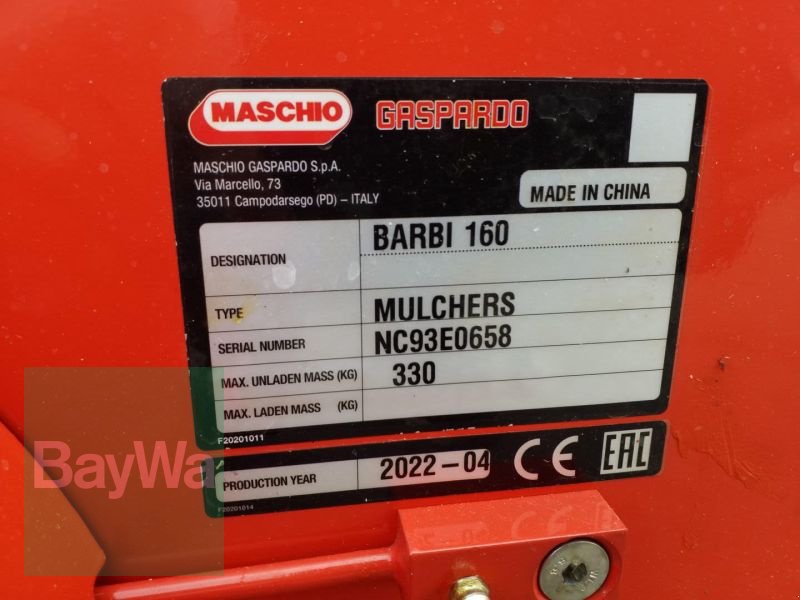 Mulchgerät & Häckselgerät des Typs Maschio BARBI 160, Gebrauchtmaschine in Bamberg (Bild 8)