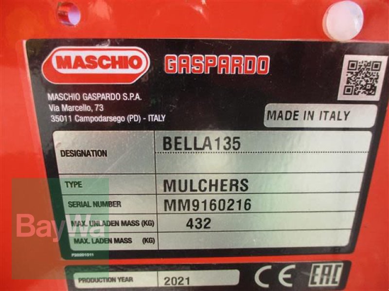 Mulchgerät & Häckselgerät Türe ait Maschio BELLA 135  #210, Gebrauchtmaschine içinde Schönau b.Tuntenhausen (resim 7)