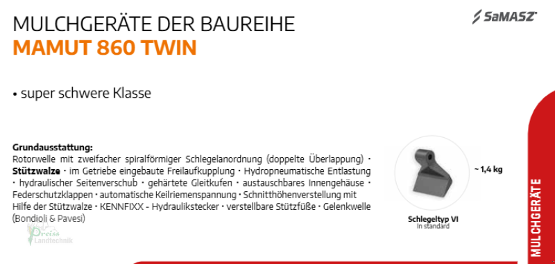 Mulchgerät & Häckselgerät typu SaMASZ Mammut 860 Twin, Neumaschine w Bad Kötzting (Zdjęcie 3)