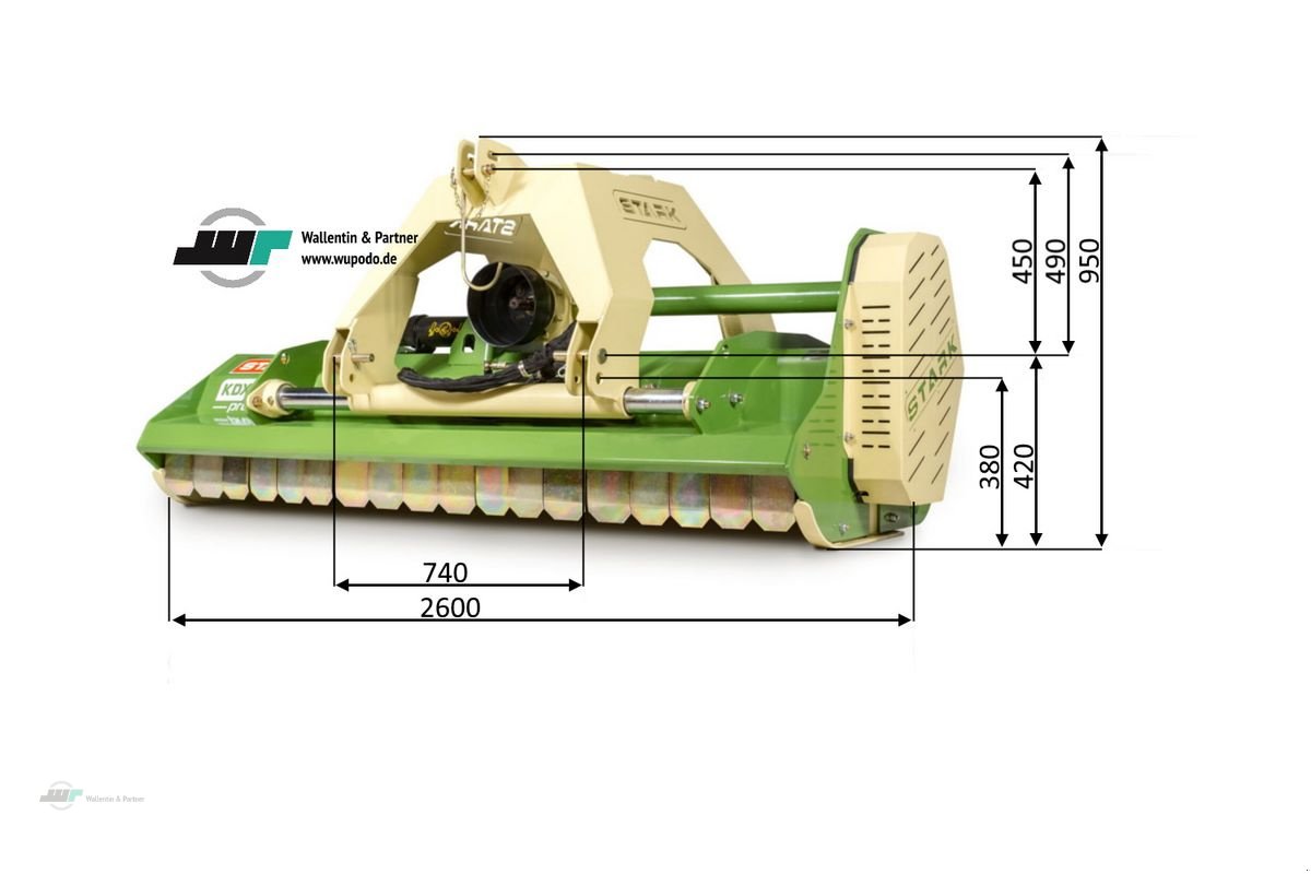 Mulchgerät & Häckselgerät Türe ait Stark Mulcher KDX 240 Profi + Schlegelmulcher hydr. Se, Neumaschine içinde Wesenberg (resim 3)