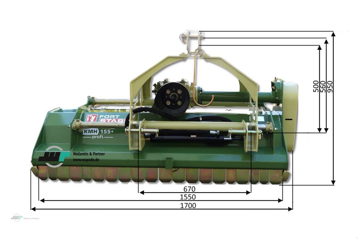 Mulchgerät & Häckselgerät Türe ait Stark Mulcher Schlegelmulcher KMH 155 F Profi + hydr., Neumaschine içinde Wesenberg (resim 3)