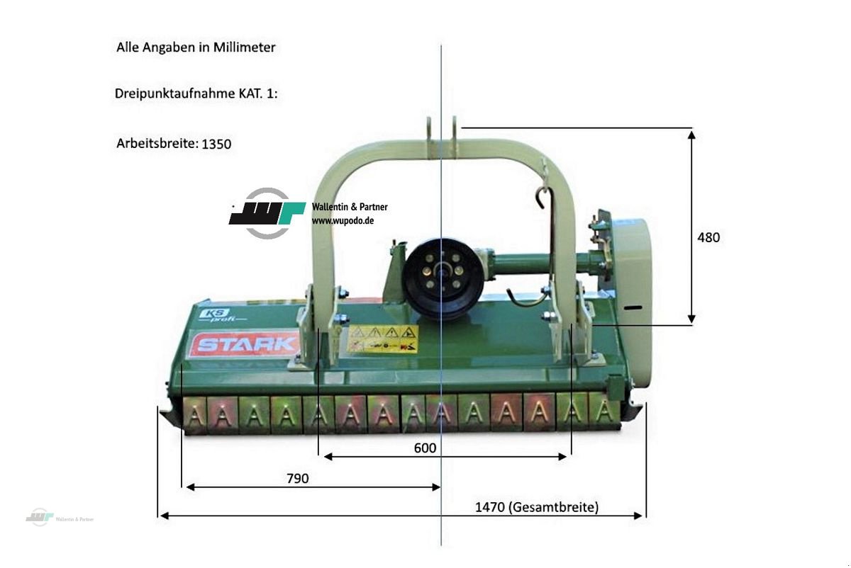 Mulchgerät & Häckselgerät Türe ait Stark Mulcher Schlegelmulcher Schlegelmäher 135 KS Pro, Neumaschine içinde Wesenberg (resim 3)