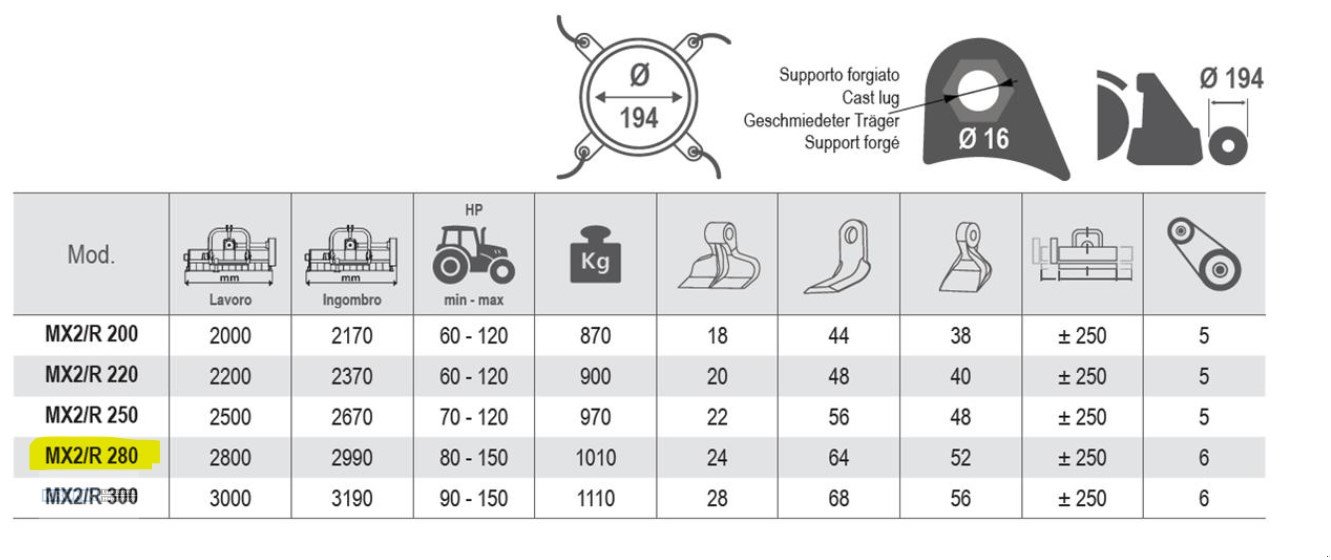 Mulchgerät & Häckselgerät Türe ait Vigolo MX2/R 280, Neumaschine içinde Malterdingen (resim 6)