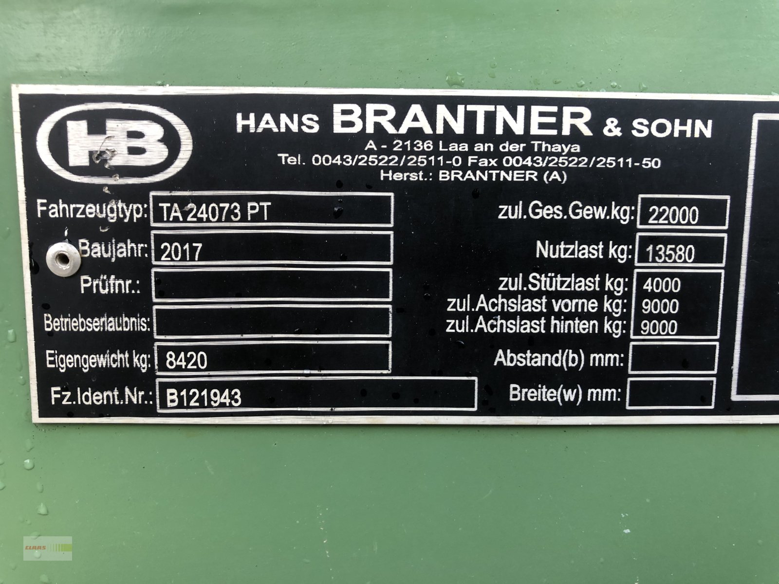 Muldenkipper del tipo Brantner TA 24073 PT, Gebrauchtmaschine en Langenau (Imagen 7)