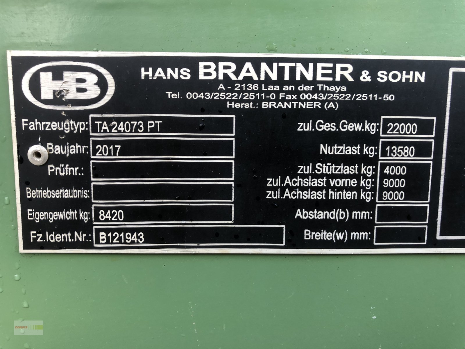 Muldenkipper от тип Brantner TA 24073PT, Gebrauchtmaschine в Langenau (Снимка 10)