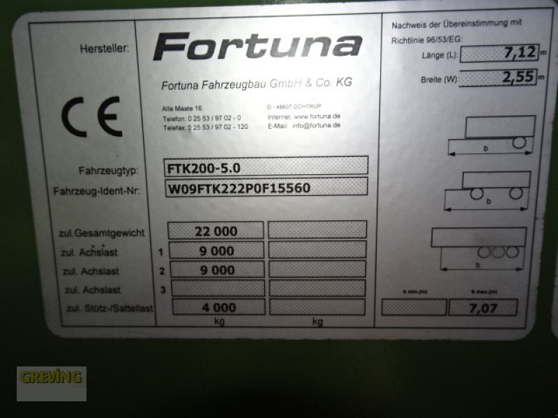 Muldenkipper a típus Fortuna FTK 200/ 5.0/ 40 km/h, Schwerlast-Muldenkipper,, Gebrauchtmaschine ekkor: Werne (Kép 23)