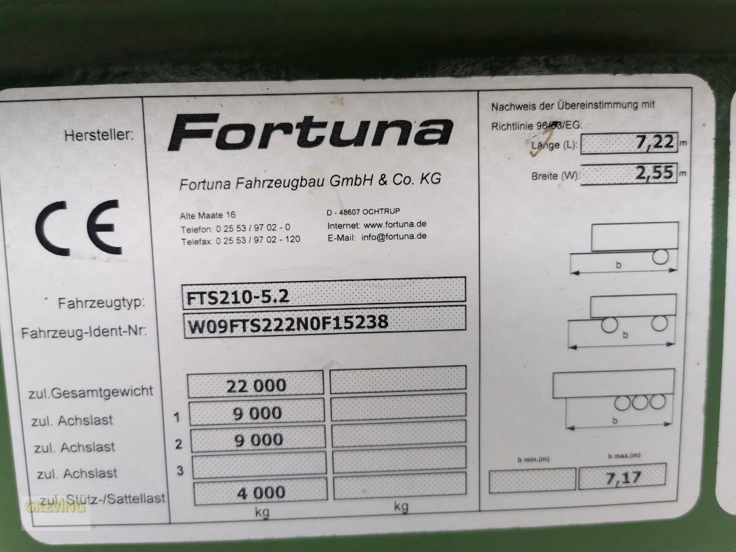 Muldenkipper del tipo Fortuna FTS 210/ 5.2/ 40 km/h, Gebrauchtmaschine In Greven (Immagine 25)