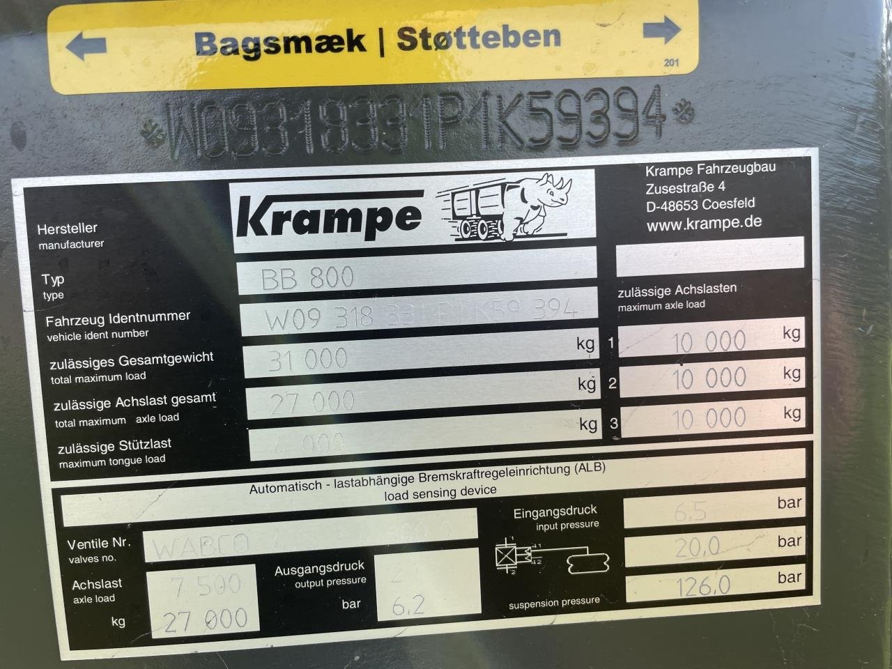 Muldenkipper του τύπου Krampe BB 800, Gebrauchtmaschine σε Suldrup (Φωτογραφία 8)