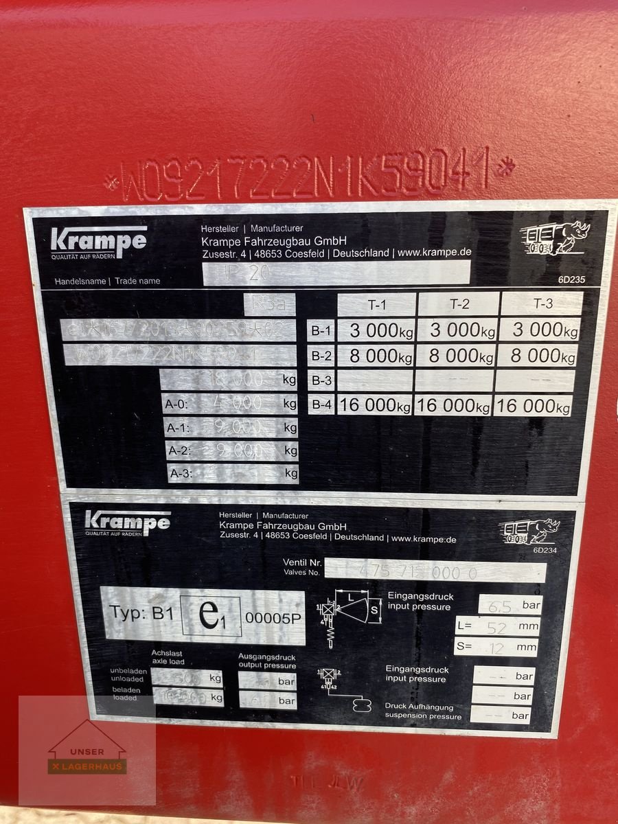 Muldenkipper typu Krampe Muldenkipper HP 20, Gebrauchtmaschine w Wartberg (Zdjęcie 5)