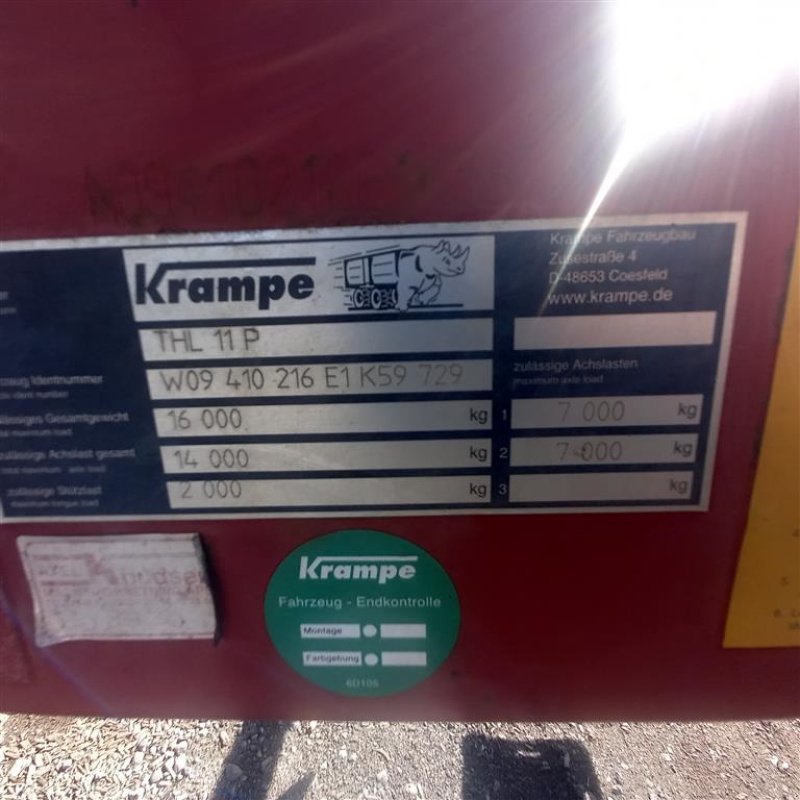 Muldenkipper tip Krampe THL 11 P, Gebrauchtmaschine in Faaborg (Poză 5)