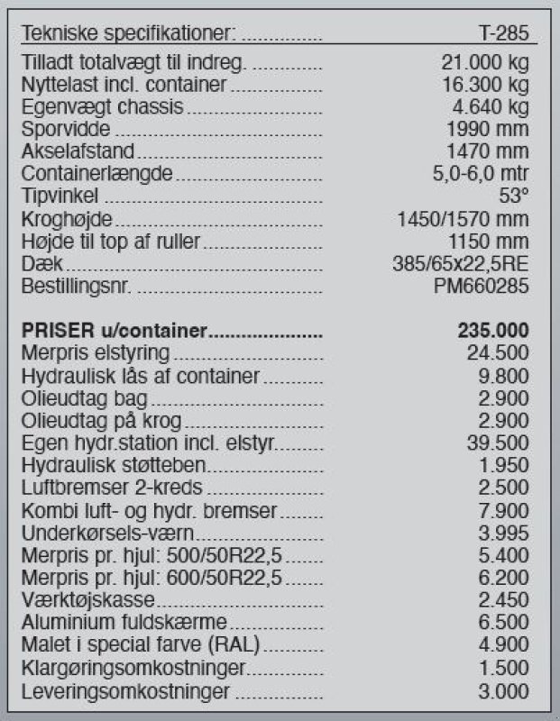 Muldenkipper a típus PRONAR T-285 kroghejsevogn, Gebrauchtmaschine ekkor: Vrå (Kép 6)