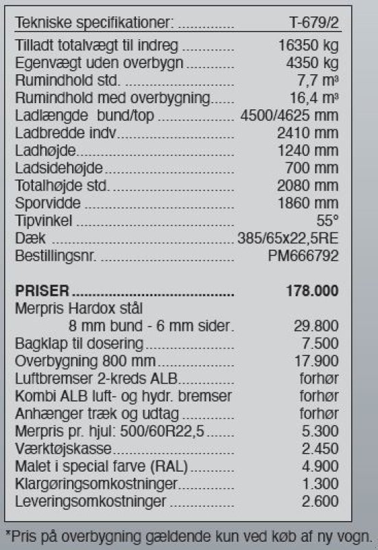 Muldenkipper от тип PRONAR T-679/2, Gebrauchtmaschine в Vrå (Снимка 6)