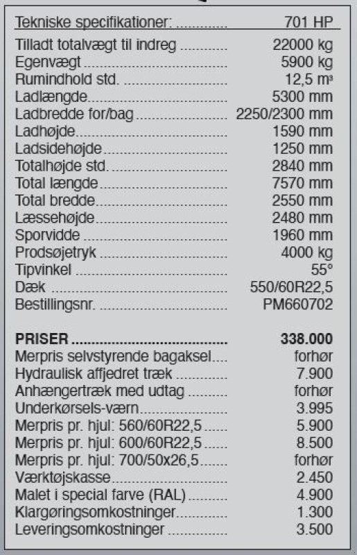 Muldenkipper Türe ait PRONAR T-701 HP, Gebrauchtmaschine içinde Vrå (resim 6)