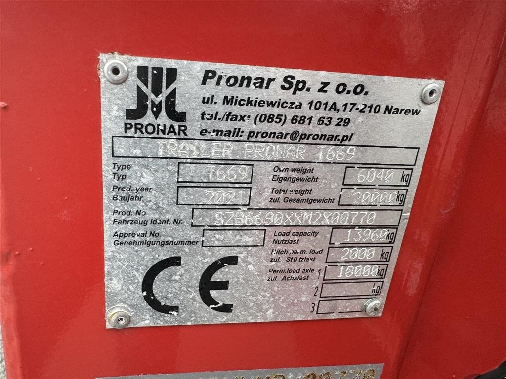 Muldenkipper typu PRONAR T669 XL  “Big Volume”, Gebrauchtmaschine w Ringe (Zdjęcie 5)