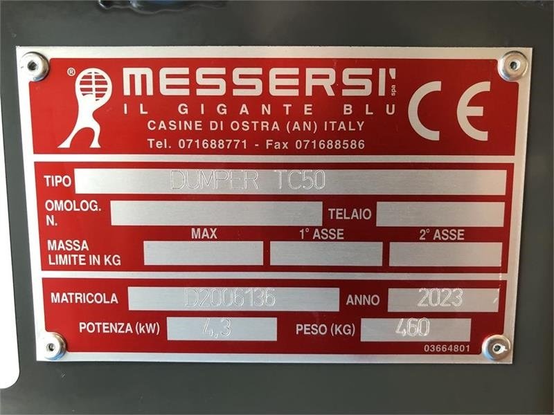 Muldenkipper des Typs Sonstige Messersi TC50 m. skovl // KAMPAGNEPRIS, Gebrauchtmaschine in Vrå, Frejlev, Hornslet & Ringsted (Bild 7)