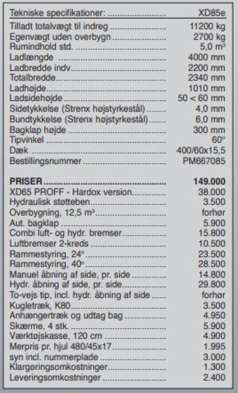 Muldenkipper typu Sonstige XD 85e, Gebrauchtmaschine v Vrå (Obrázok 5)