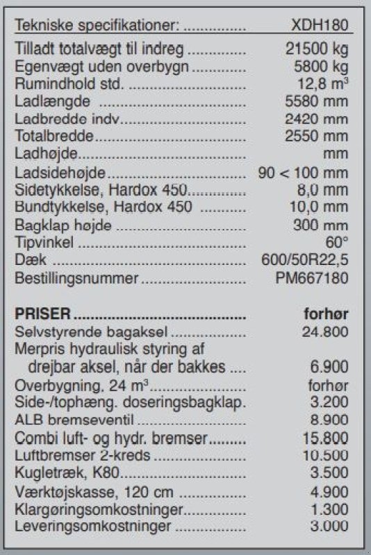 Muldenkipper typu Sonstige XDH 180, Gebrauchtmaschine v Vrå (Obrázok 8)