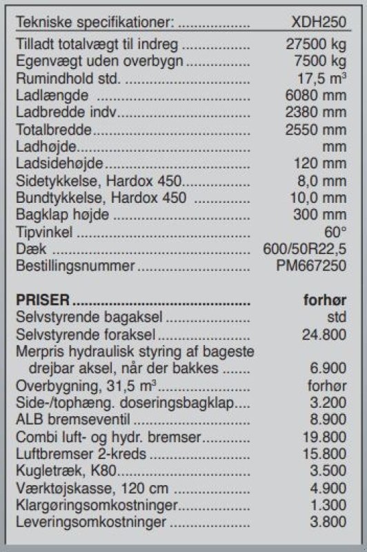 Muldenkipper a típus Sonstige XDH 250, Gebrauchtmaschine ekkor: Vrå (Kép 4)