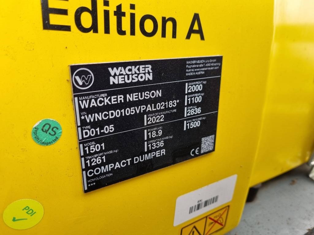 Muldenkipper a típus Wacker Neuson 1501, Gebrauchtmaschine ekkor: Vojens (Kép 3)