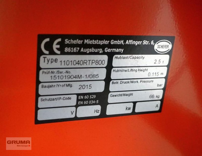 Niederhubwagen del tipo Schefer 1101040RTP800, Gebrauchtmaschine en Friedberg-Derching (Imagen 3)