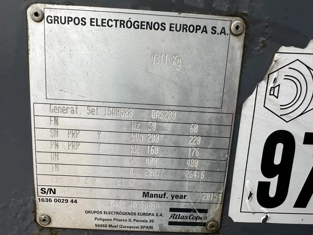 Notstromaggregat του τύπου Atlas Copco QAS 200 Volvo Leroy Somer 220 kVA Silent Rental generatorset, Gebrauchtmaschine σε VEEN (Φωτογραφία 3)