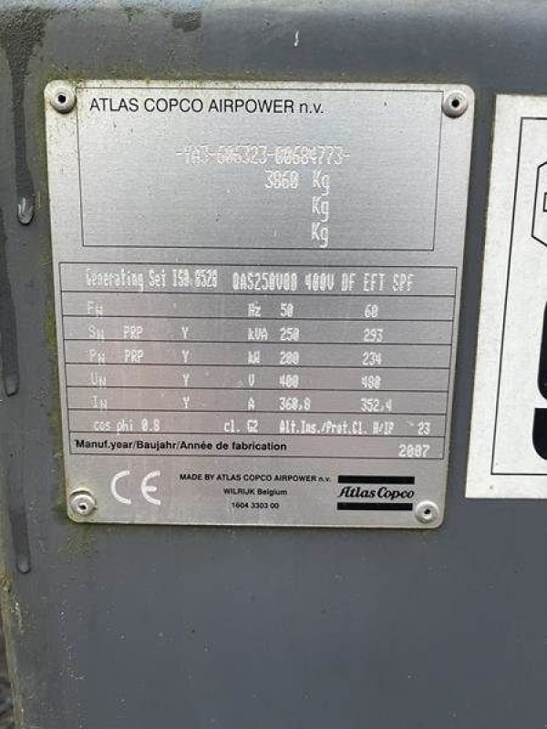 Notstromaggregat Türe ait Atlas Copco QAS 250, Gebrauchtmaschine içinde Waregem (resim 2)