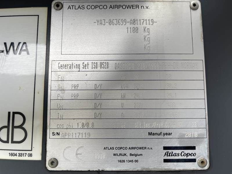 Notstromaggregat a típus Atlas Copco QAS 30, Gebrauchtmaschine ekkor: Waregem (Kép 9)