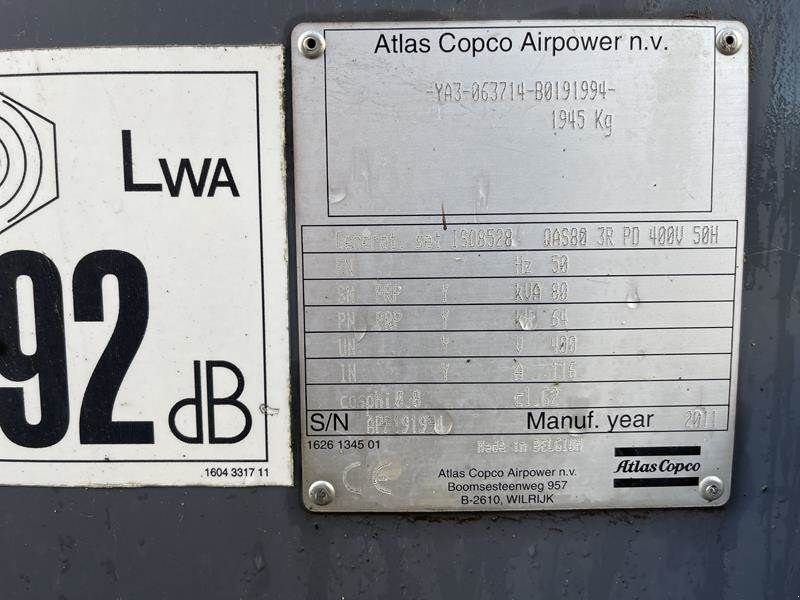 Notstromaggregat des Typs Atlas Copco QAS 80, Gebrauchtmaschine in Waregem (Bild 2)