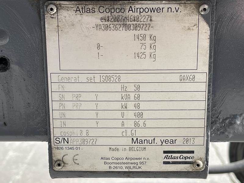 Notstromaggregat Türe ait Atlas Copco QAX 60, Gebrauchtmaschine içinde Waregem (resim 4)