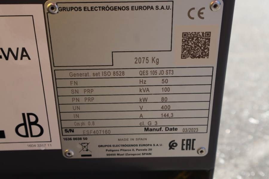 Notstromaggregat του τύπου Atlas Copco QES 105 JD ST3 Valid inspection, *Guarantee! Diese, Gebrauchtmaschine σε Groenlo (Φωτογραφία 7)