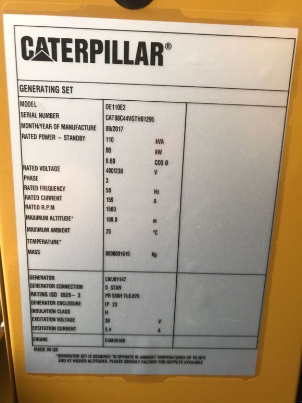 Notstromaggregat του τύπου Caterpillar C4.4 110 kVA Supersilent Generatorset New !, Neumaschine σε VEEN (Φωτογραφία 5)