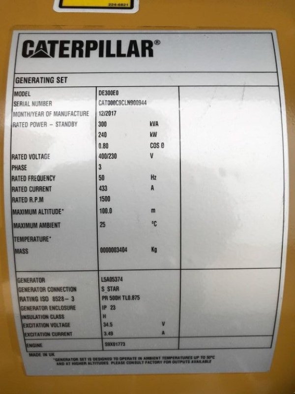 Notstromaggregat типа Caterpillar C9 300 kVA Supersilent Generatorset New !, Neumaschine в VEEN (Фотография 3)