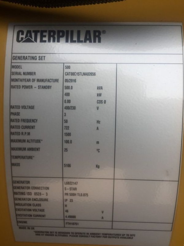 Notstromaggregat des Typs Caterpillar Nieuw C15 500kVA Silent Nieuw ! met Garantie, Neumaschine in VEEN (Bild 3)