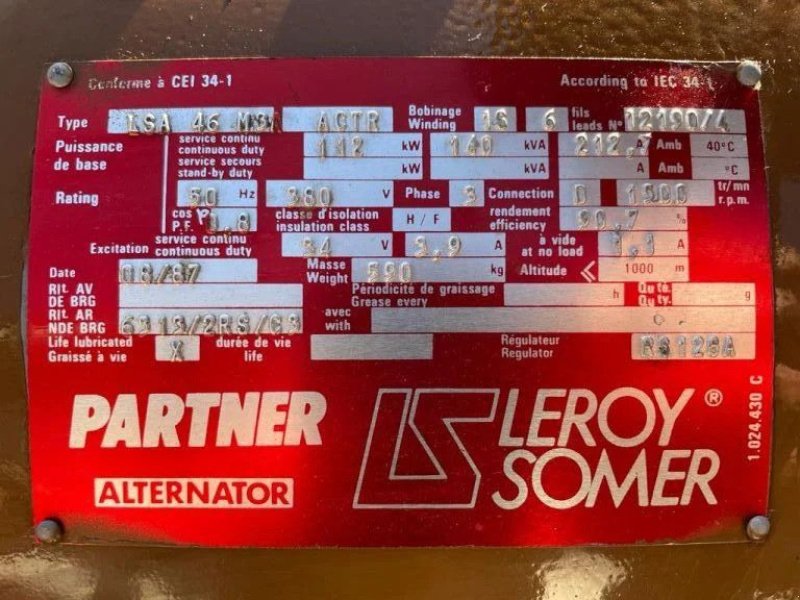 Notstromaggregat του τύπου Cummins 140 kVA Leroy Somer generatorset, Gebrauchtmaschine σε VEEN (Φωτογραφία 8)