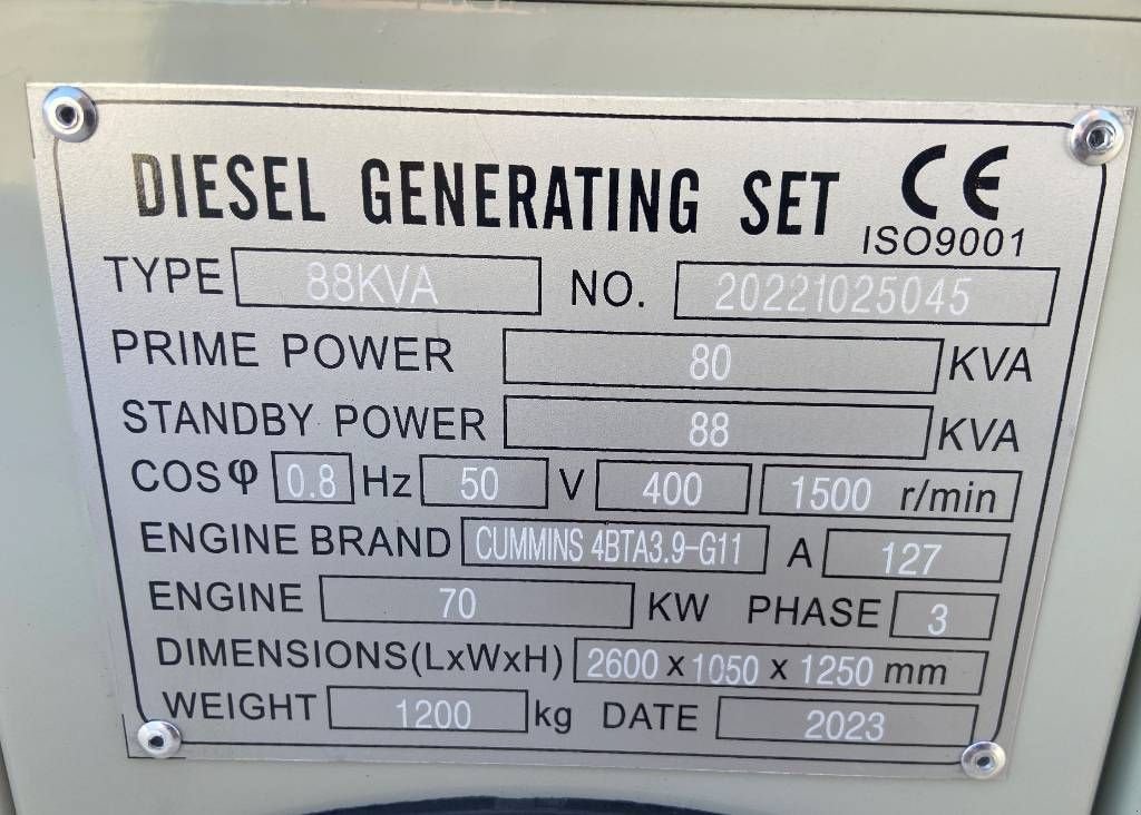 Notstromaggregat del tipo Cummins 4BTA3.9-G11 - 88 kVA Generator - DPX-19834, Neumaschine In Oudenbosch (Immagine 5)