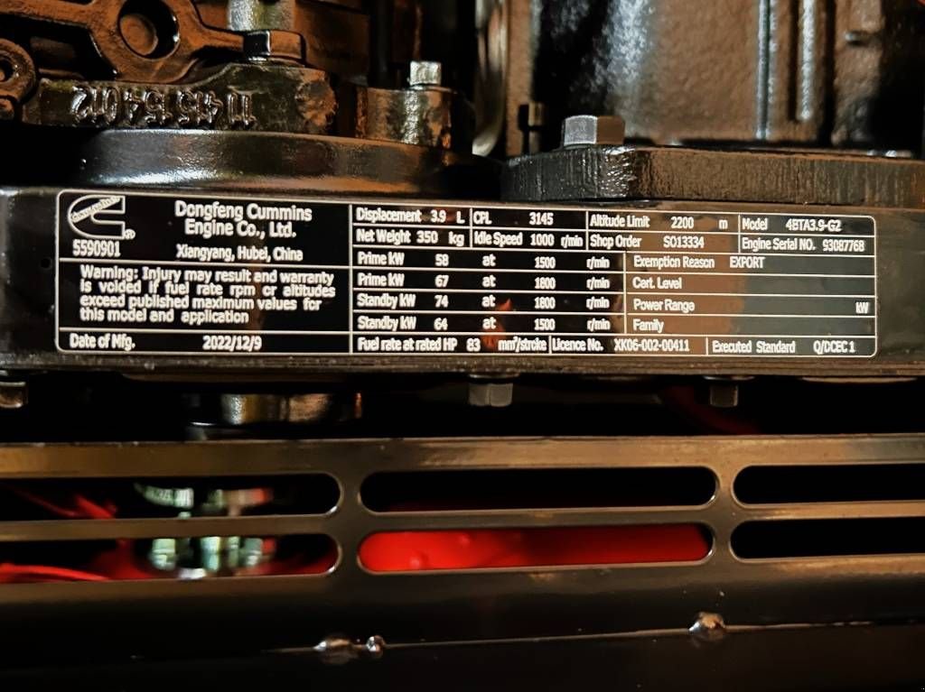 Notstromaggregat Türe ait Cummins 4BTA3.9-G2 - 66 kVA Generator - DPX-19833, Neumaschine içinde Oudenbosch (resim 8)