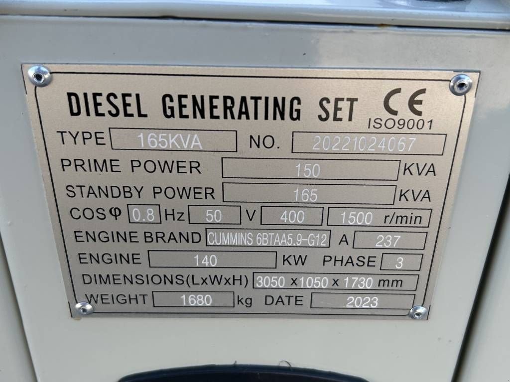 Notstromaggregat типа Cummins 6BTAA5.9-G12 - 165 kVA Generator - DPX-19838, Neumaschine в Oudenbosch (Фотография 4)