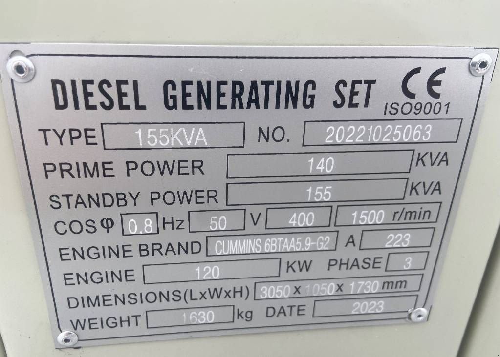 Notstromaggregat типа Cummins 6BTAA5.9-G2 - 155 kVA Generator - DPX-19837, Neumaschine в Oudenbosch (Фотография 4)