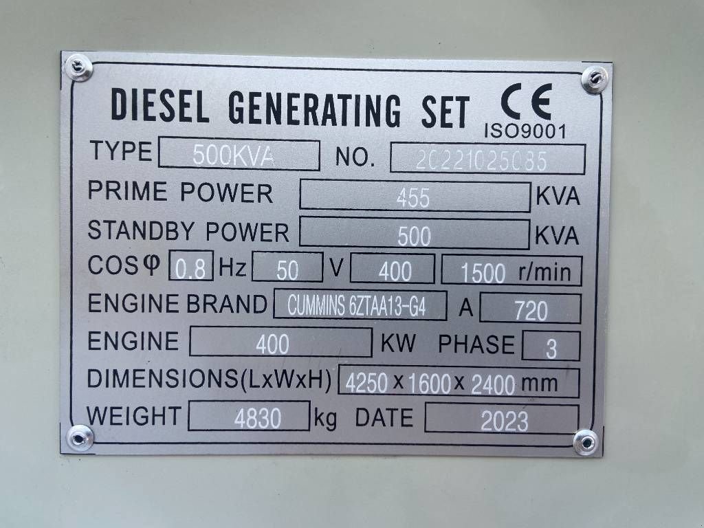 Notstromaggregat des Typs Cummins 6ZTAA13-G4 - 500 kVA Generator - DPX-19845, Neumaschine in Oudenbosch (Bild 4)