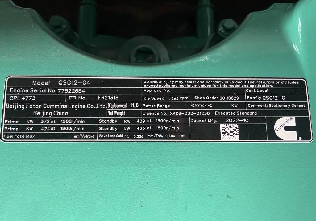 Notstromaggregat a típus Cummins C450D5 - 450 kVA Generator - DPX-18519, Neumaschine ekkor: Oudenbosch (Kép 9)