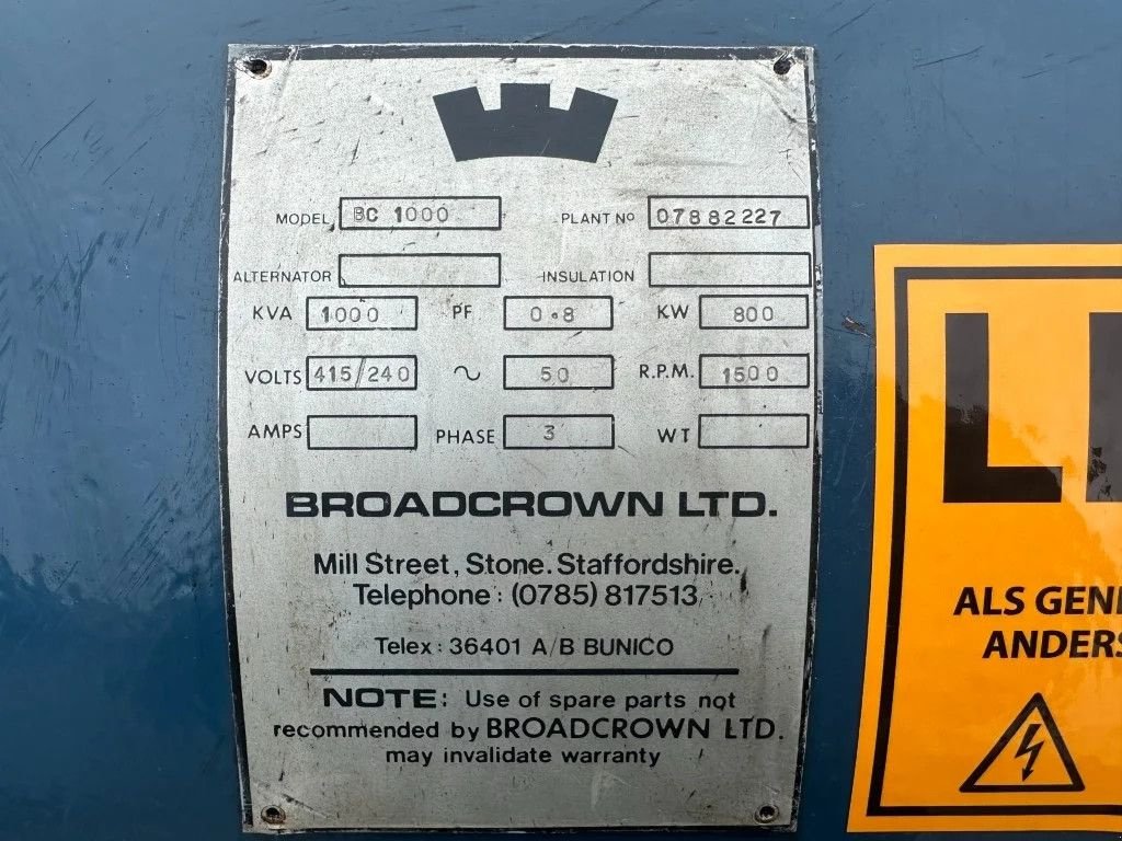 Notstromaggregat tip Cummins KTA 38 G1 Broadcrown 1000 kVA generatorset, Gebrauchtmaschine in VEEN (Poză 9)