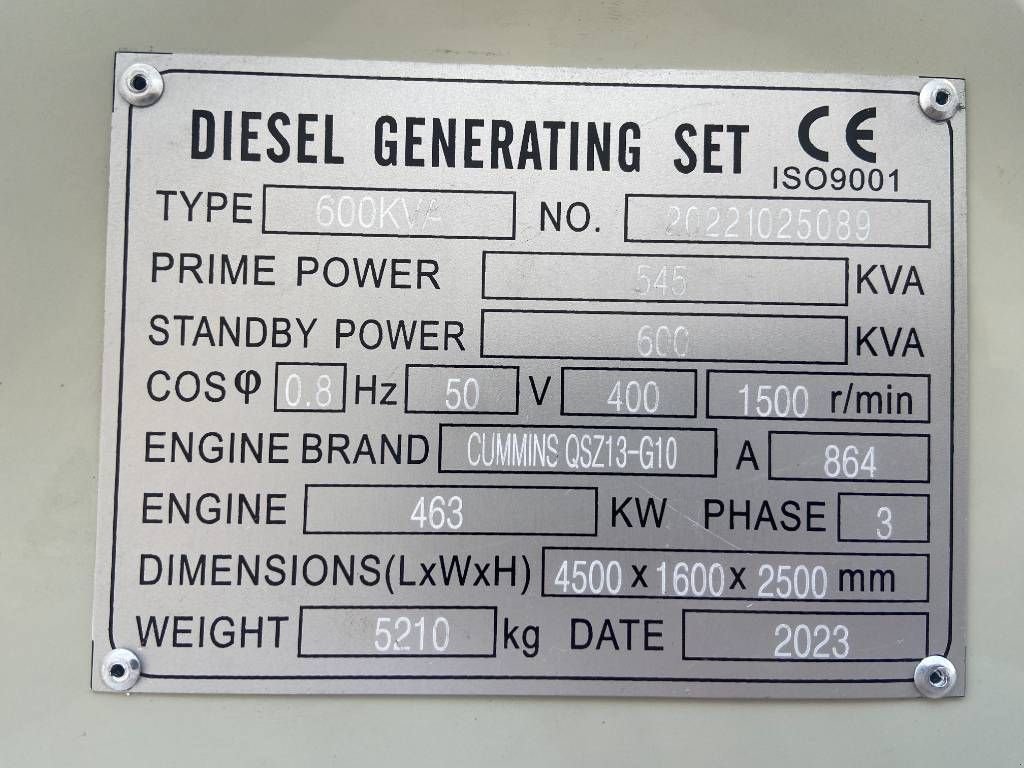 Notstromaggregat van het type Cummins QSZ13-G10 - 600 kVA Generator - DPX-19847, Neumaschine in Oudenbosch (Foto 4)