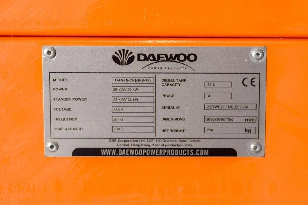 Notstromaggregat tip Daewoo DAGFS-25, Neumaschine in Antwerpen (Poză 2)