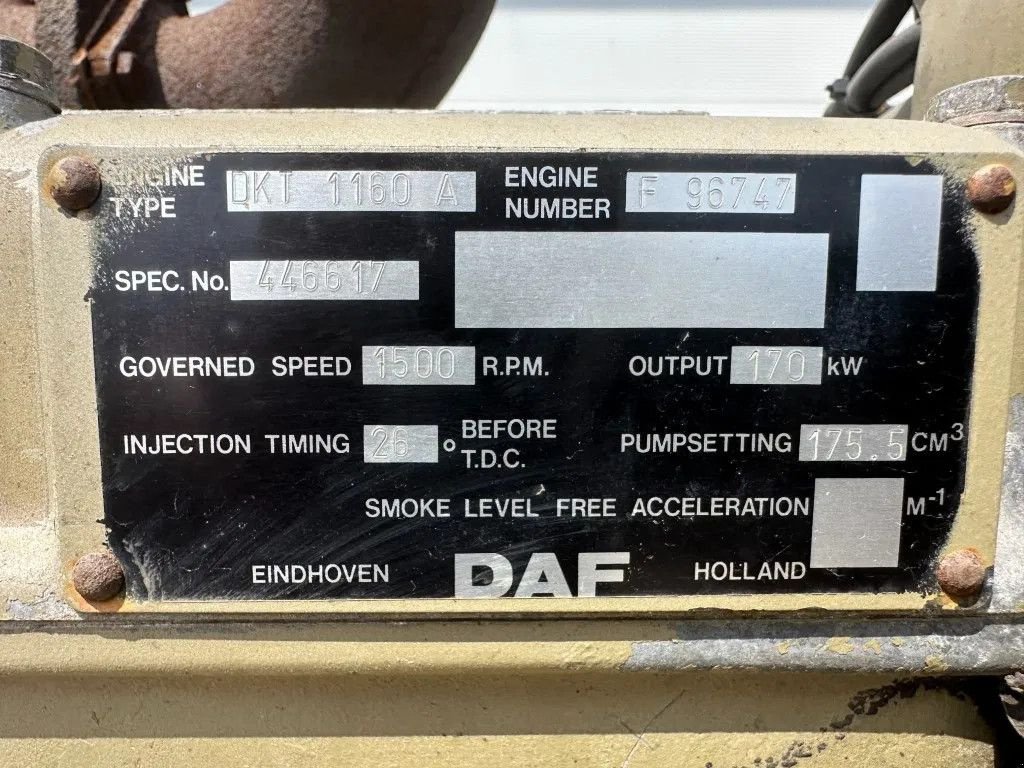 Notstromaggregat типа DAF DKT 1160 A AvK 195 kVA generatorset ex Emergency Low Hours !, Gebrauchtmaschine в VEEN (Фотография 3)