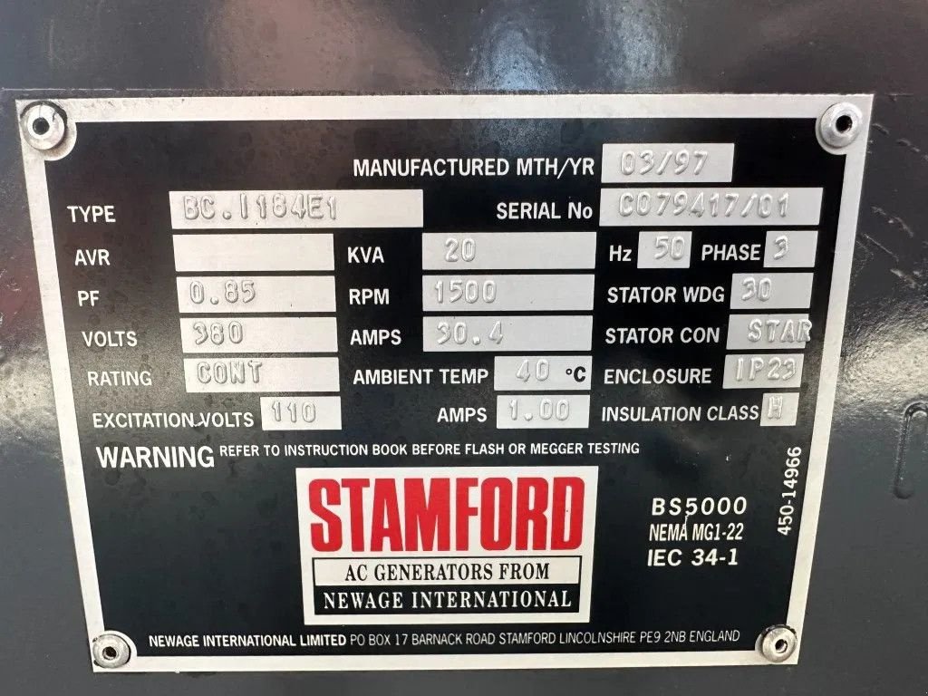 Notstromaggregat a típus Deutz F3M 1011 F Stamford 20 kVA generatorset, Gebrauchtmaschine ekkor: VEEN (Kép 9)