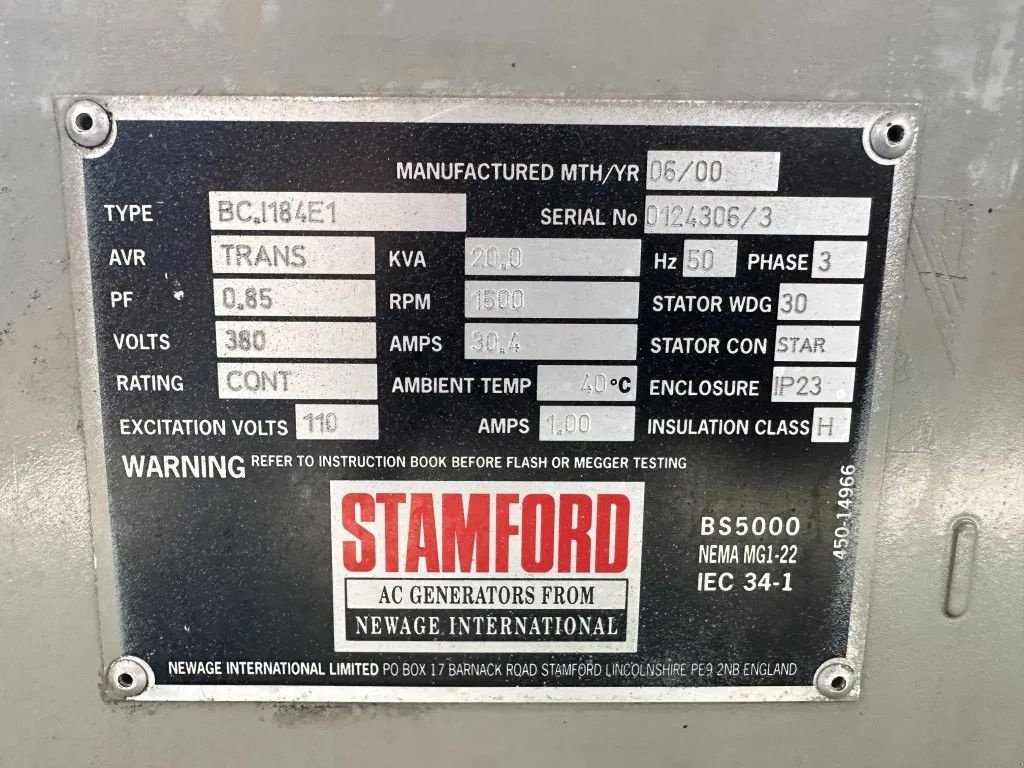 Notstromaggregat типа Deutz F3M 1011 F Stamford 20 kVA generatorset, Gebrauchtmaschine в VEEN (Фотография 8)